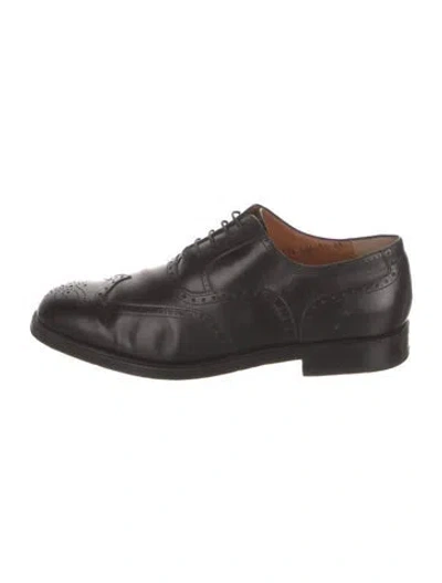 Pre-owned Ferragamo Leather Brogues In Black