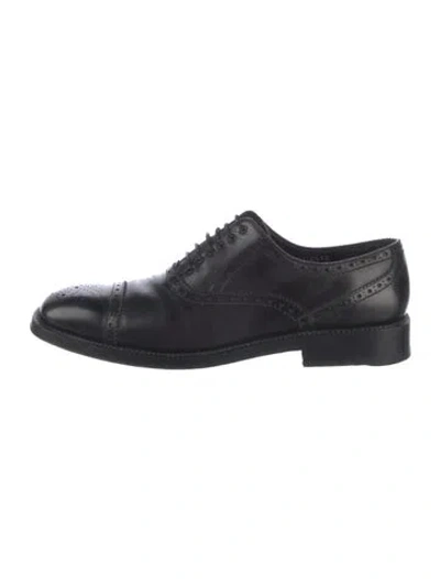 Pre-owned Ferragamo Leather Brogues In Black