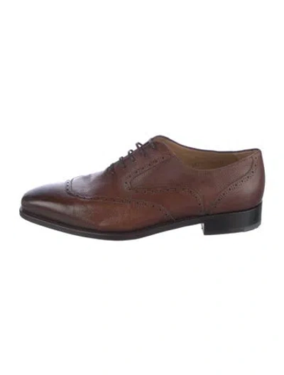 Pre-owned Ferragamo Leather Brogues In Brown