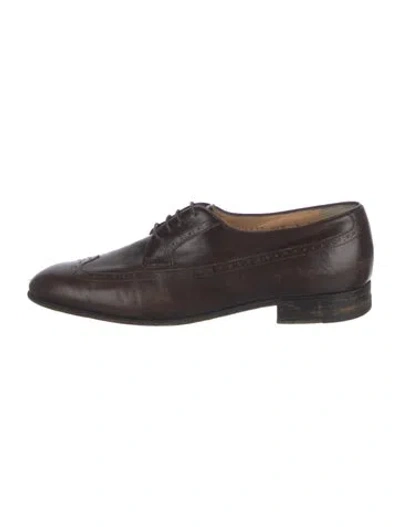 Pre-owned Ferragamo Leather Brogues In Brown