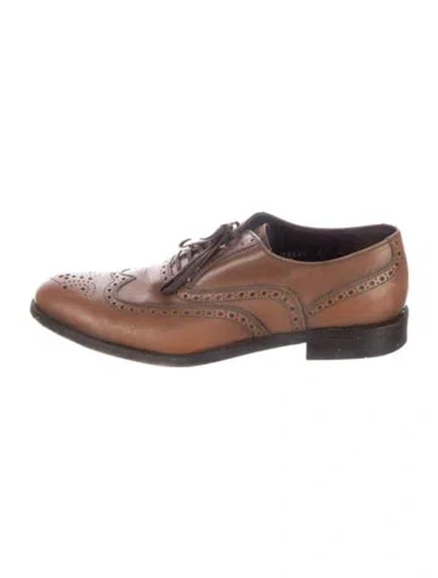 Pre-owned Ferragamo Leather Brogues In Brown