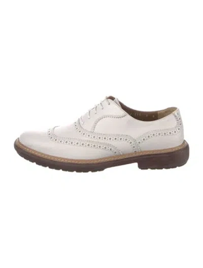 Pre-owned Ferragamo Leather Brogues In White