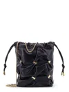 Ferragamo Logo Plaque Mini Drawstring Bucket Bag