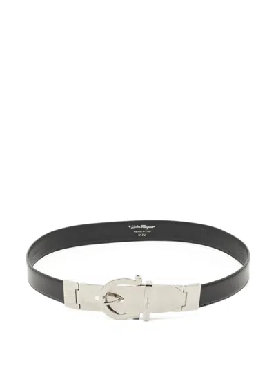 Pre-owned Ferragamo Leather Buckle Belt In Black