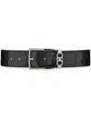 Ferragamo Leather Buckle Belt In Black