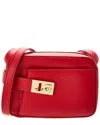 Ferragamo Small Camera Case Leather Crossbody Bag In Red