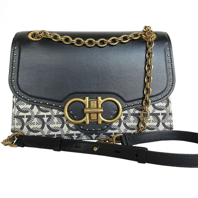 Pre-owned Ferragamo Leather Canvas Shoulder Bag () In Multi