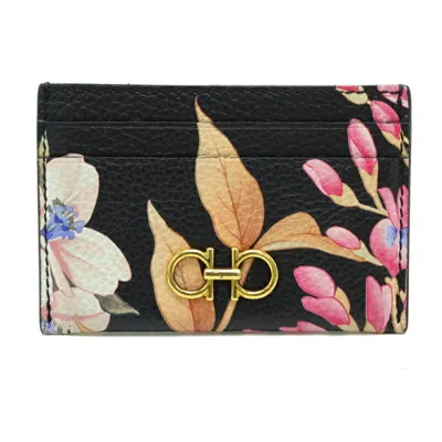 Pre-owned Ferragamo Leather Card Case () In Black