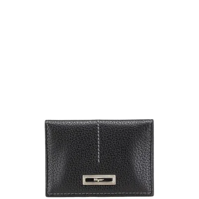 Pre-owned Ferragamo Leather Card Case () In Black