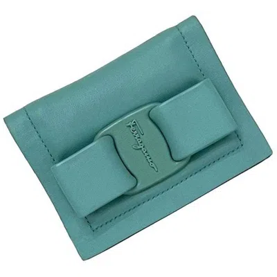 Pre-owned Ferragamo Leather Card Case () In Blue