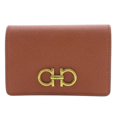 Pre-owned Ferragamo Leather Card Case () In Brown