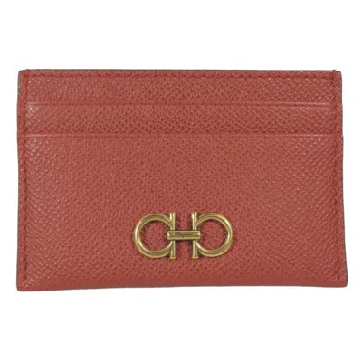 Pre-owned Ferragamo Leather Card Case () In Orange