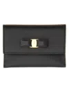 Ferragamo Vara Bow-detail Leather Wallet In Black