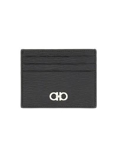 Ferragamo Gancini Card Holder In Black