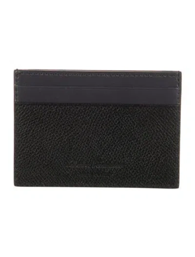 Pre-owned Ferragamo Leather Card Holder In Black