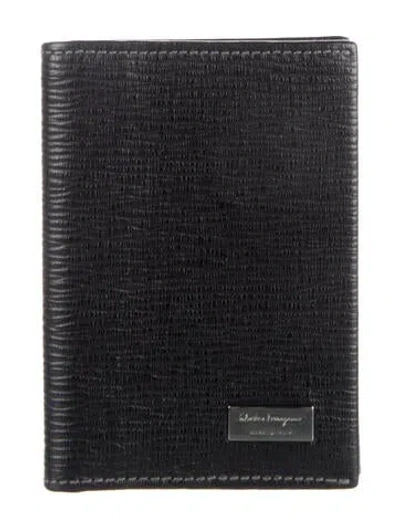 Pre-owned Ferragamo Leather Card Holder In Black