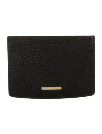 Pre-owned Ferragamo Leather Card Holder In Black