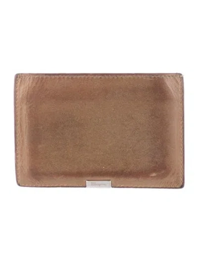 Pre-owned Ferragamo Leather Card Holder In Brown