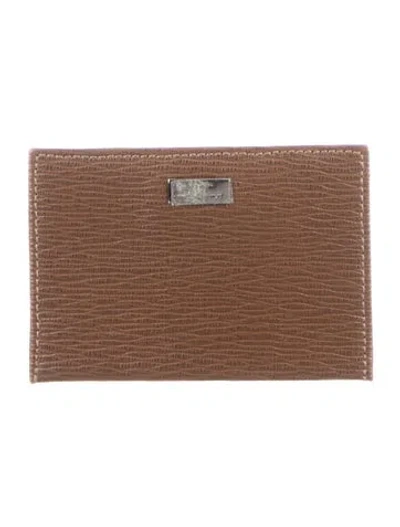 Pre-owned Ferragamo Leather Card Holder In Brown