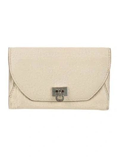 Pre-owned Ferragamo Leather Card Holder In Neutral