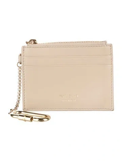 Pre-owned Ferragamo Leather Card Holder In Neutrals