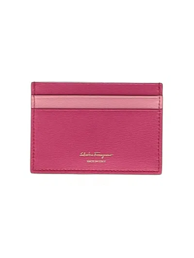 Ferragamo Leather Card Holder In Pink