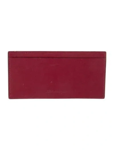 Pre-owned Ferragamo Leather Card Holder In Red