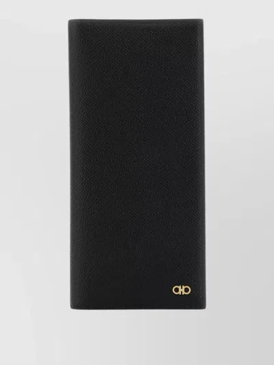 Ferragamo Leather Card Holder Textured Finish