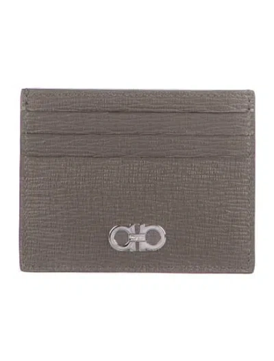 Pre-owned Ferragamo Leather Card Holder W/ Tags In Green
