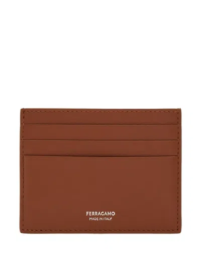 Ferragamo Credit Card Holder In Brown