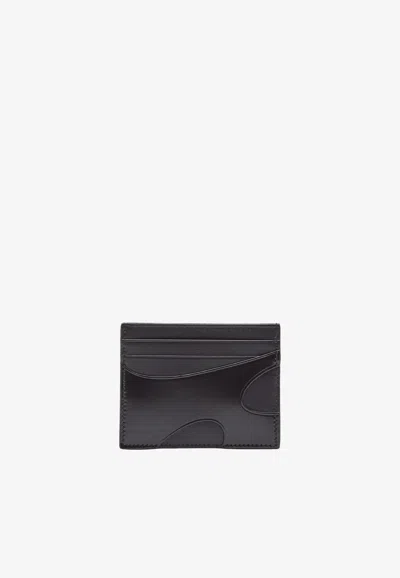Ferragamo Leather Cardholder With Cut-outs In Black
