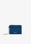 Ferragamo Logo-stamp Cardholder In Teal