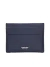 Ferragamo Florence Blue Card Holder With Logo Lettering On The Front In Leather Man In Blue