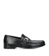 Ferragamo Caspian Leather Gancini Loafers In Black