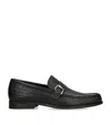 Ferragamo Leather Caspian Loafers In Black