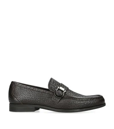 Ferragamo Leather Caspian Loafers In Brown