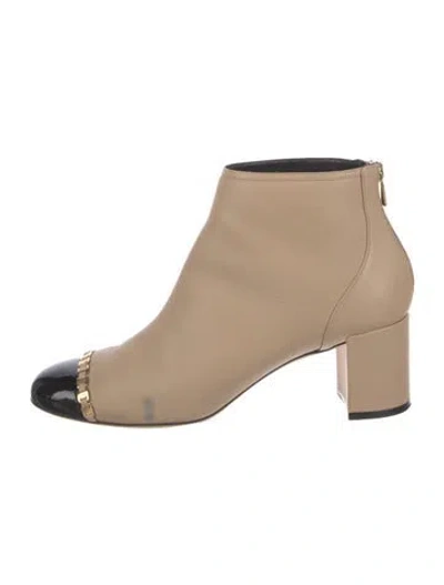Pre-owned Ferragamo Leather Chain-link Accents Boots