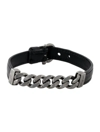 Pre-owned Ferragamo Leather Chain-link Wrap Bracelet In Multi