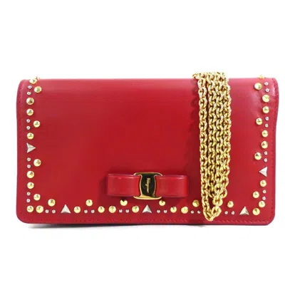 Pre-owned Ferragamo Leather Chain/shoulder Wallet ()