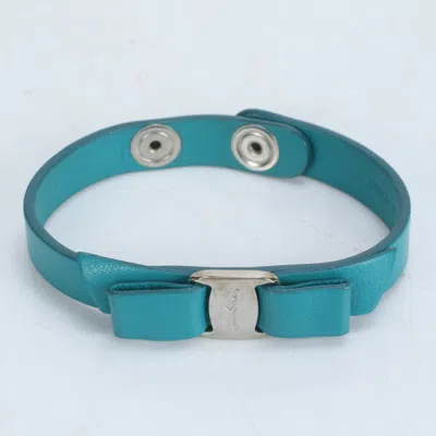 Pre-owned Ferragamo Leather Charm Bracelet () In Blue