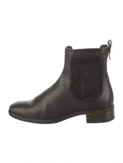 Pre-owned Ferragamo Leather Chelsea Boots In Black