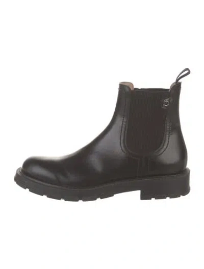 Pre-owned Ferragamo Leather Chelsea Boots In Black