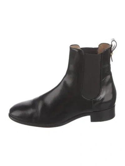 Pre-owned Ferragamo Leather Chelsea Boots In Black