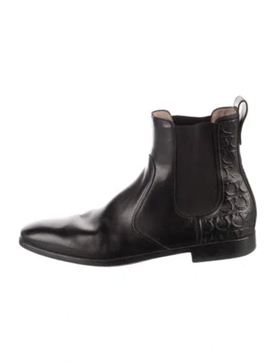 Pre-owned Ferragamo Leather Chelsea Boots In Black