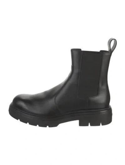 Pre-owned Ferragamo Leather Chelsea Boots In Black