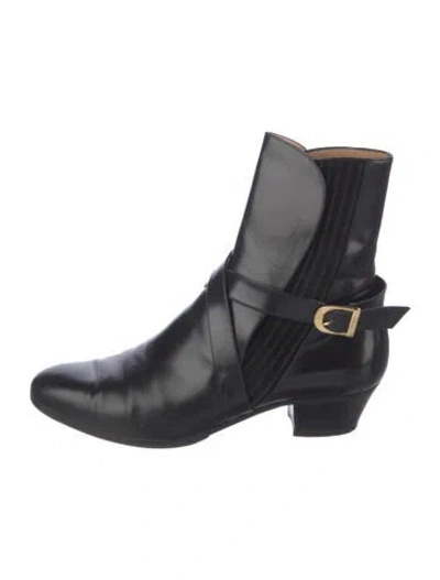Pre-owned Ferragamo Leather Chelsea Boots In Black