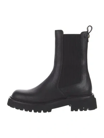 Pre-owned Ferragamo Leather Chelsea Boots In Black