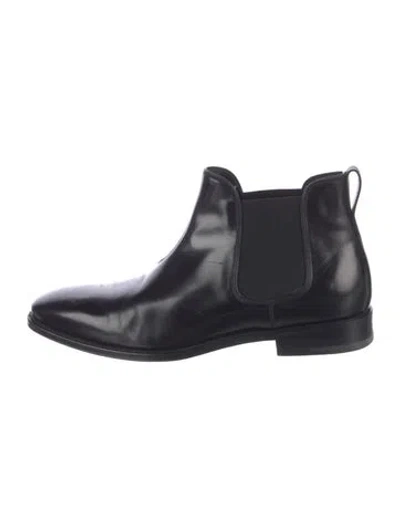 Pre-owned Ferragamo Leather Chelsea Boots In Black
