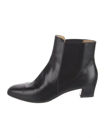 Pre-owned Ferragamo Leather Chelsea Boots In Black