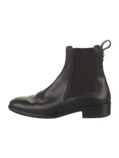 Pre-owned Ferragamo Leather Chelsea Boots In Black